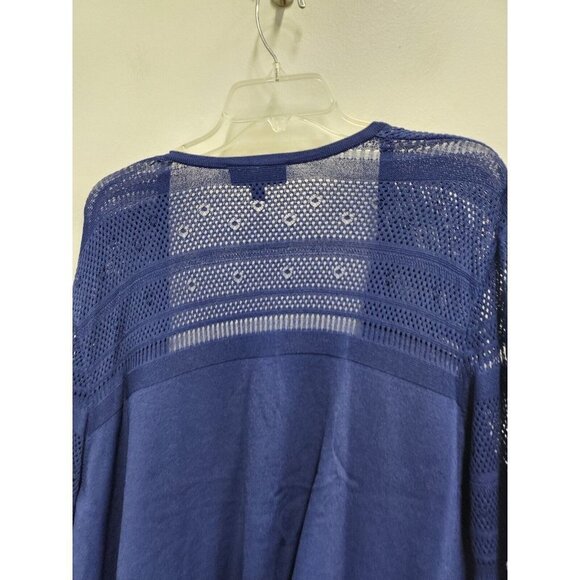 Lane Bryant Womens Cardigan 22/24 Plus Open Front Ruffle Sleeve Crochet Contrast - Picture 10 of 10